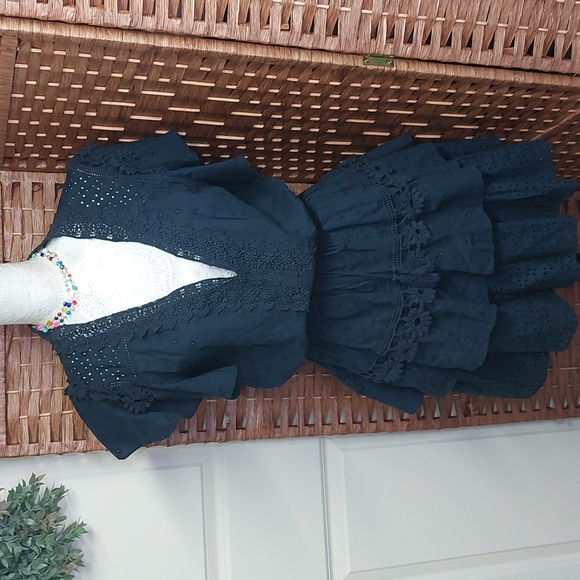 Chelsea & Violet Navy Blue Eyelet Dress Large - Picture 10 of 10